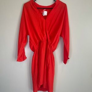 NORDSTROM miss sixty red dress women’s medium holiday long sleeve NWT NEW